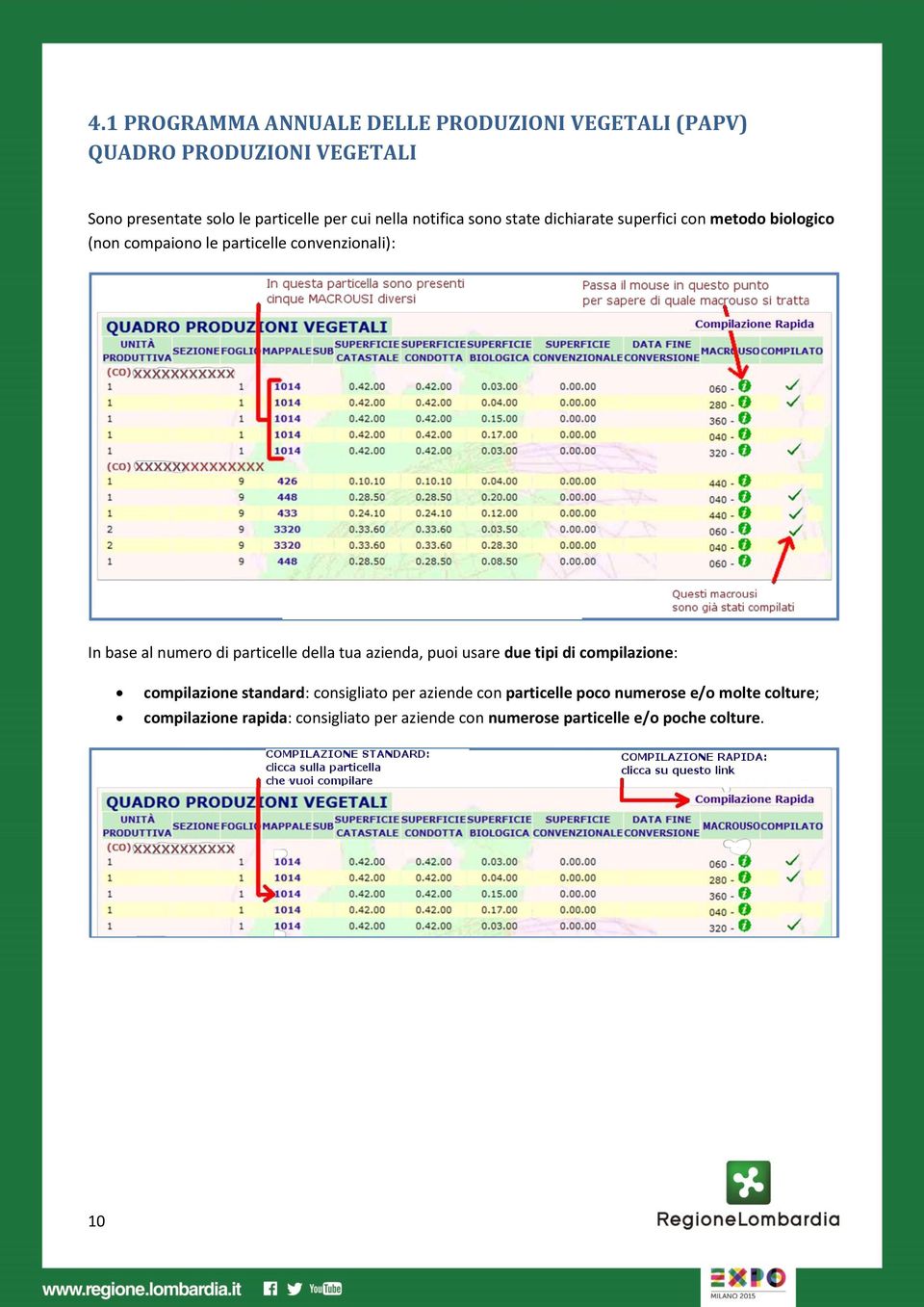 numero di particelle della tua azienda, puoi usare due tipi di compilazione: compilazione standard: consigliato per aziende con