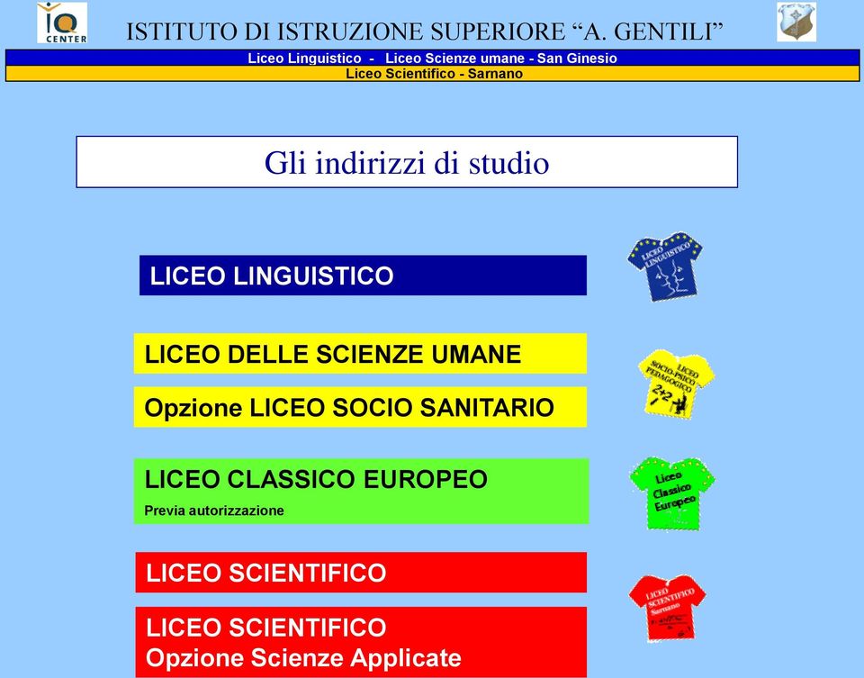 Sarnano Gli indirizzi di studio LICEO LINGUISTICO LICEO DELLE SCIENZE UMANE