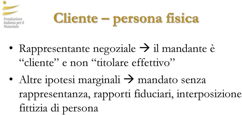 ipotesi marginali mandato senza rappresentanza,