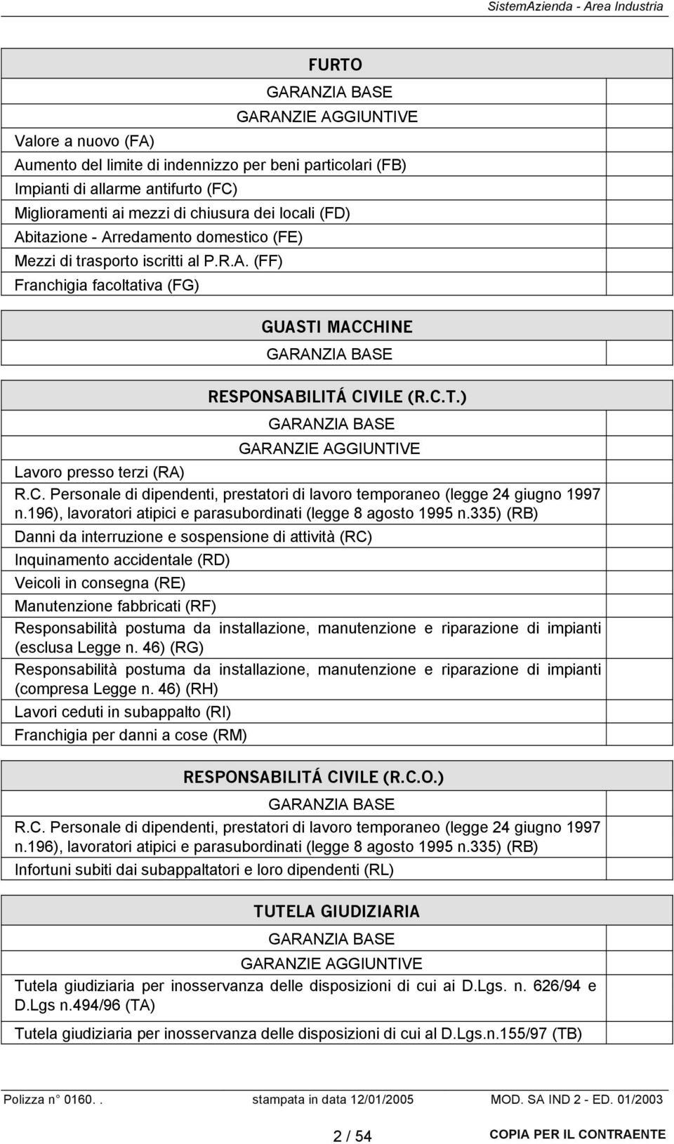 C. Personale di dipendenti, prestatori di lavoro temporaneo (legge 24 giugno 1997 n.196), lavoratori atipici e parasubordinati (legge 8 agosto 1995 n.