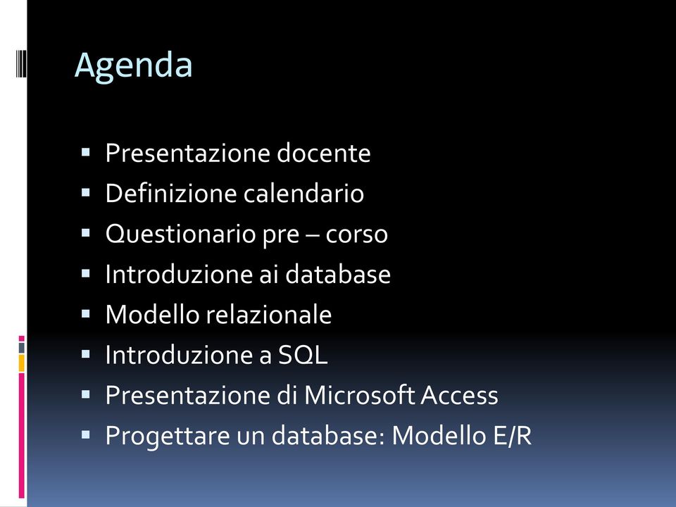 Modello relazionale Introduzione a SQL