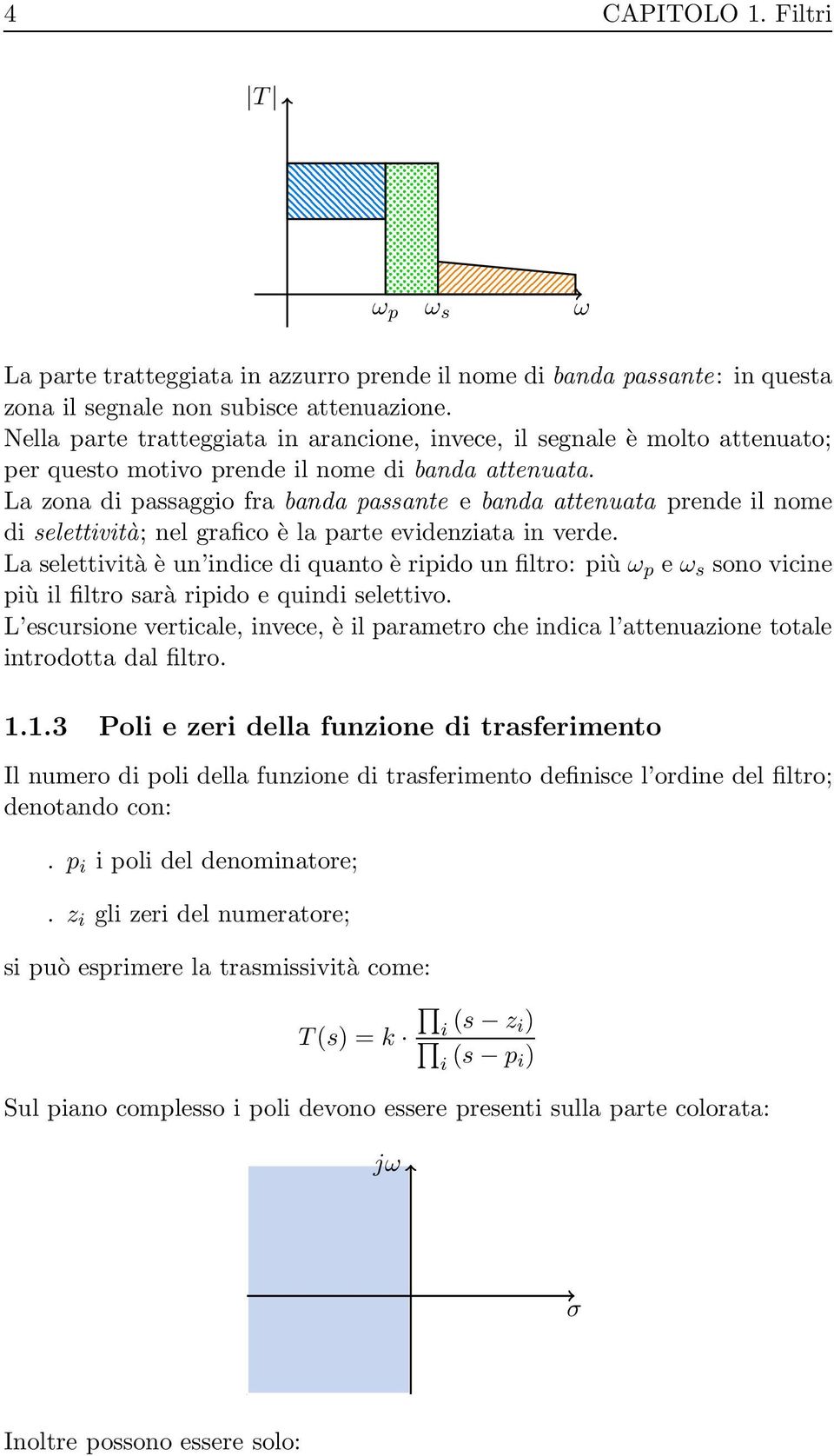 La zona di passaggio fra banda passante e banda attenuata prende il nome di selettività; nel grafico è la parte evidenziata in verde.