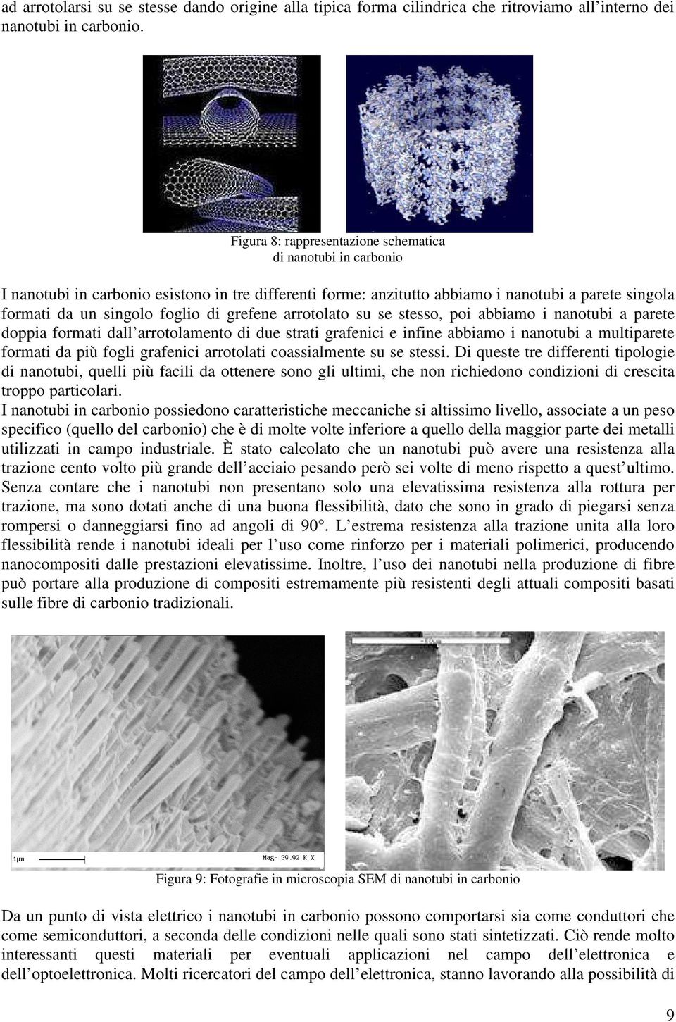 grefene arrotolato su se stesso, poi abbiamo i nanotubi a parete doppia formati dall arrotolamento di due strati grafenici e infine abbiamo i nanotubi a multiparete formati da più fogli grafenici