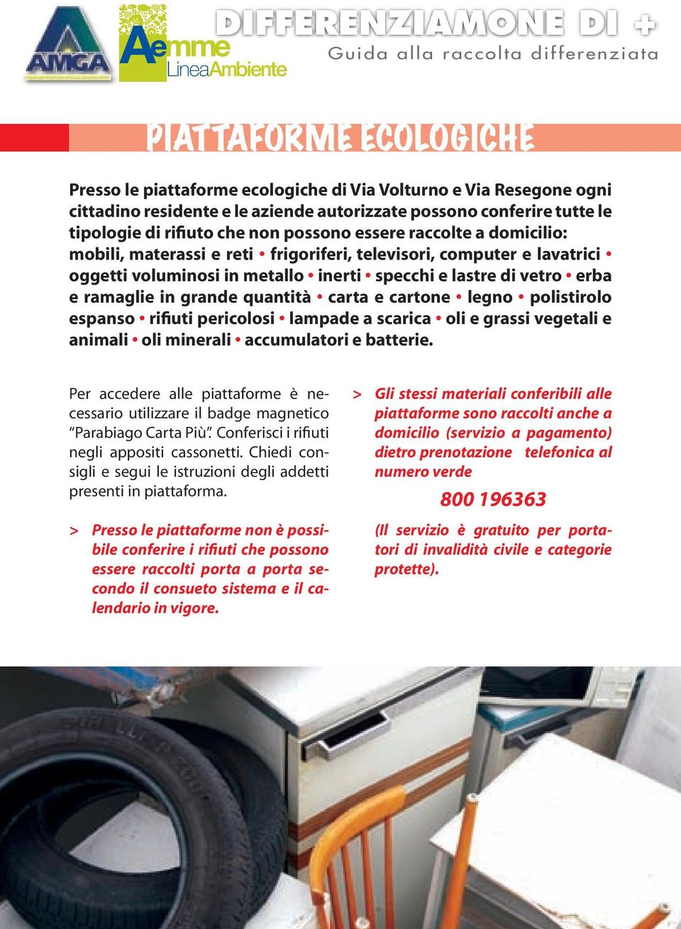 specchi e lastre di vetro erba e ramaglie in grande quantità carta e cartone legno polistirolo espanso rifiuti pericolosi lampade a scarica oli e grassi vegetali e animali oli minerali accumulatori e