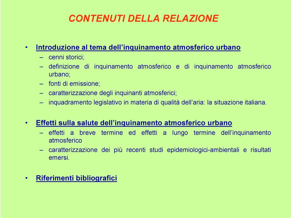 qualità dell aria: la situazione italiana.