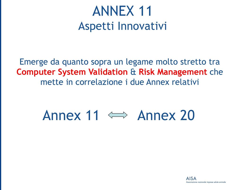 System Validation & Risk Management che mette