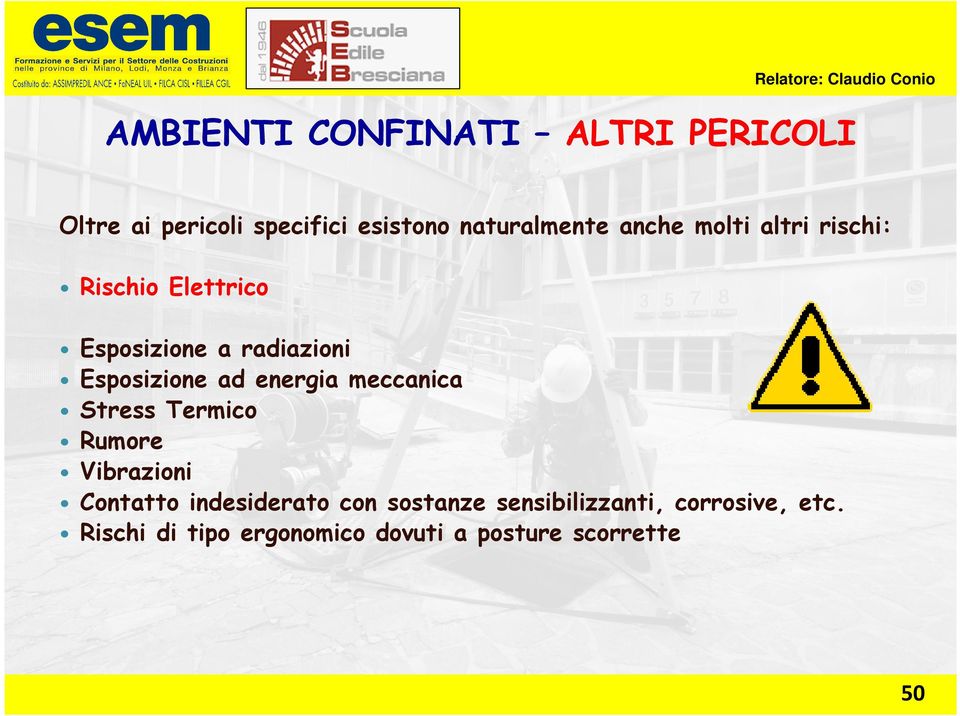 energia meccanica Stress Termico Rumore Vibrazioni Contatto indesiderato con sostanze