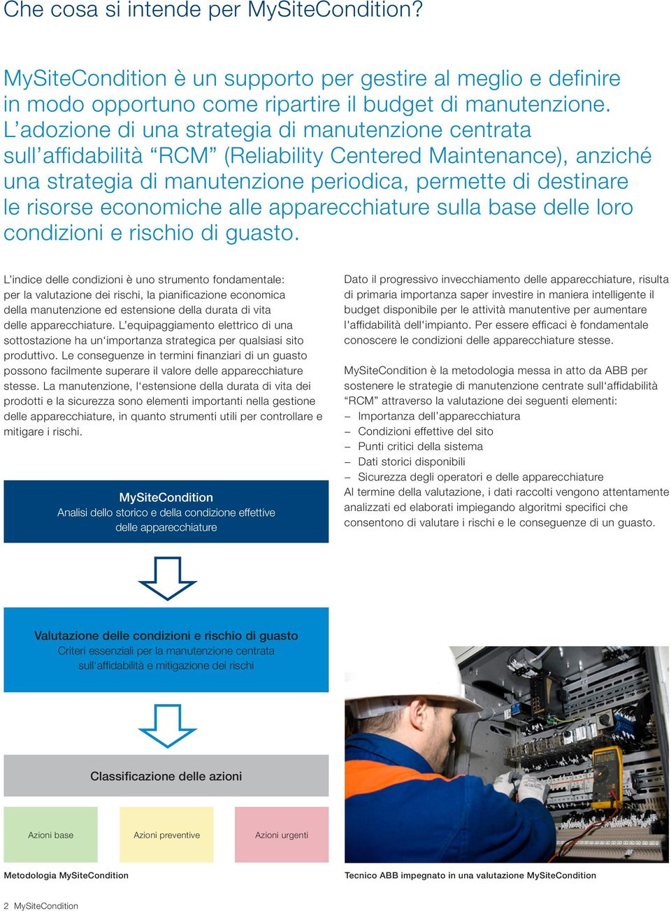 economiche alle apparecchiature sulla base delle loro condizioni e rischio di guasto.