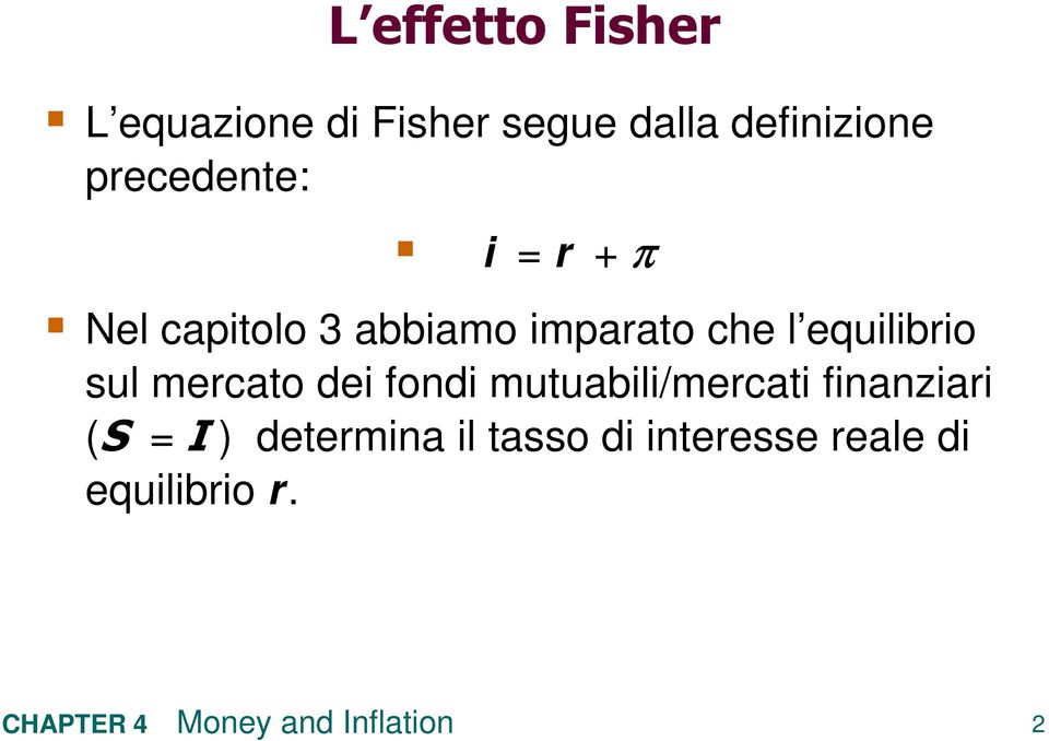 equilibrio sul mercato dei fondi mutuabili/mercati finanziari