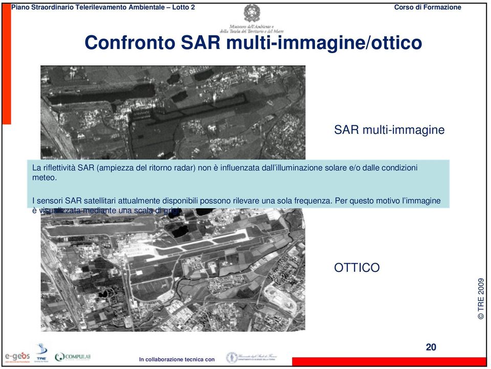 I sensori SAR satellitari attualmente disponibili possono rilevare una sola frequenza.