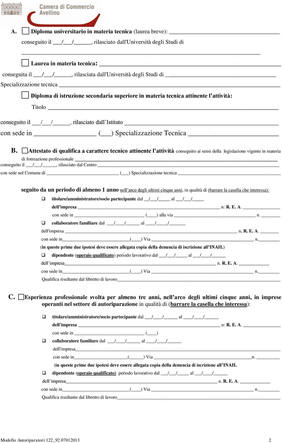 Specializzazione Tecnica B.