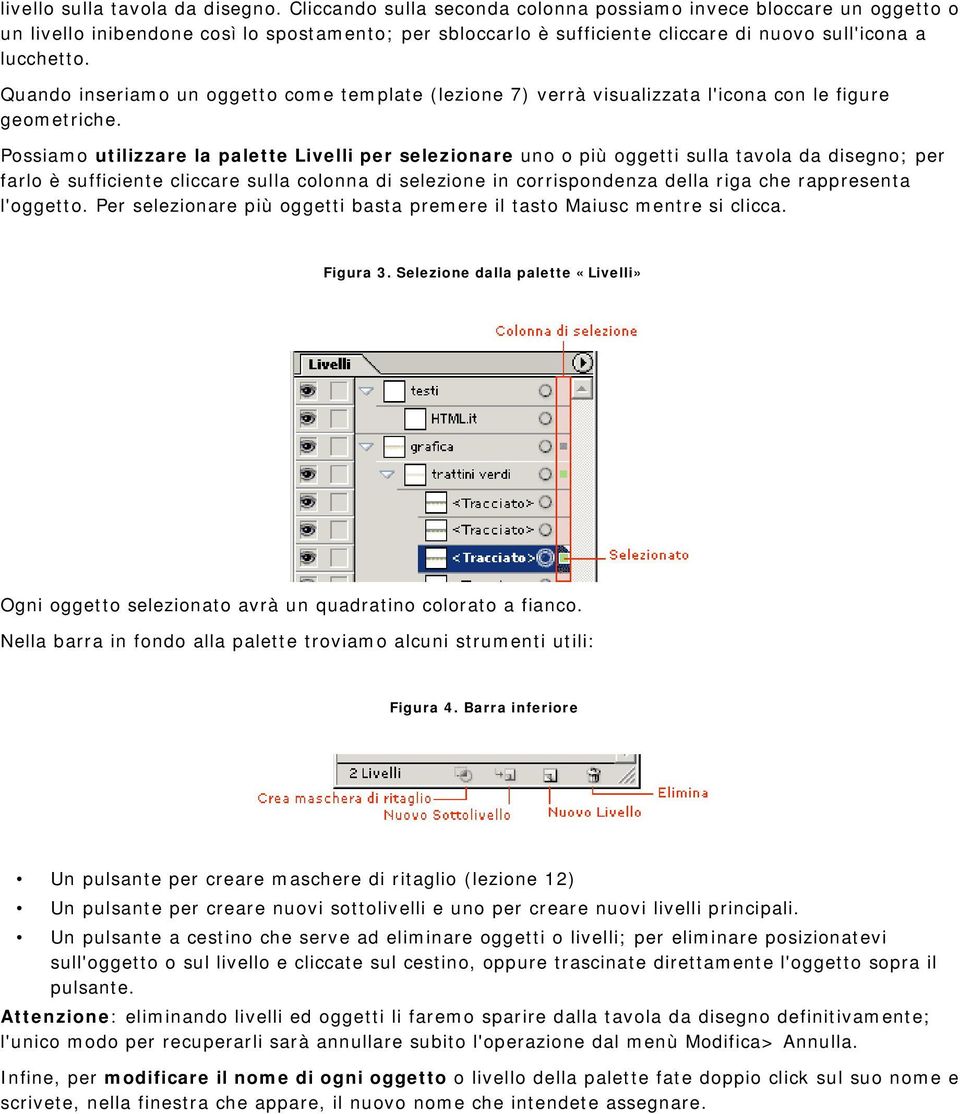 Quando inseriamo un oggetto come template (lezione 7) verrà visualizzata l'icona con le figure geometriche.