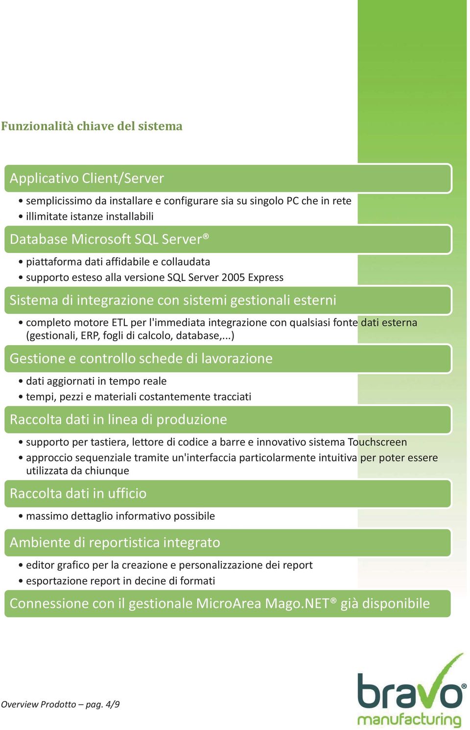 con qualsiasi fonte dati esterna (gestionali, ERP, fogli di calcolo, database,.