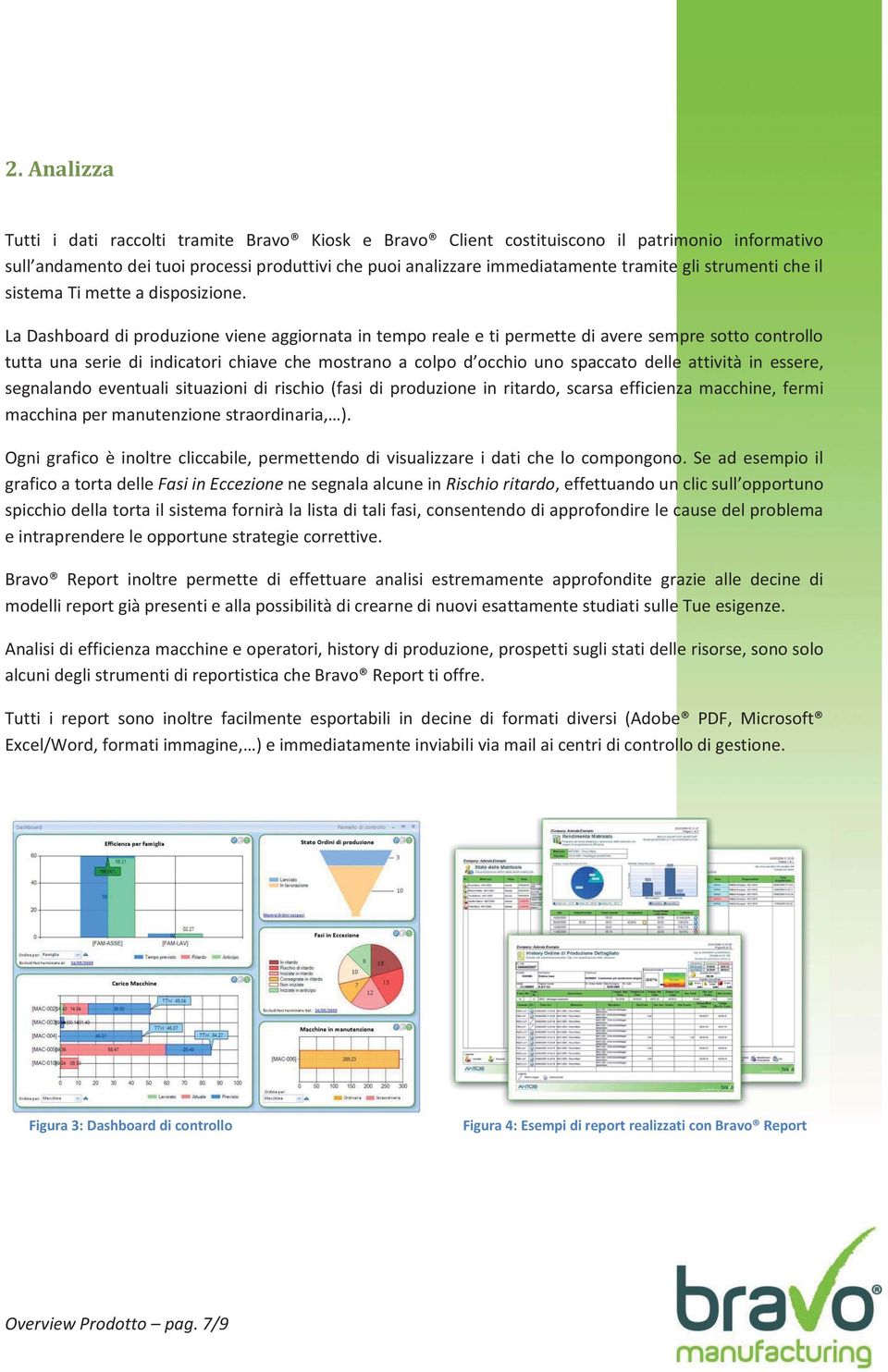 La Dashboard di produzione viene aggiornata in tempo reale e ti permette di avere sempre sotto controllo tutta una serie di indicatori chiave che mostrano a colpo d occhio uno spaccato delle attività