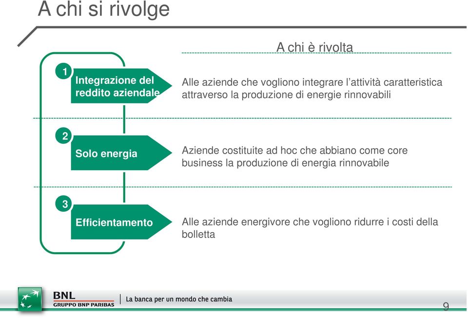 2 Solo energia Aziende costituite ad hoc che abbiano come core business la produzione di