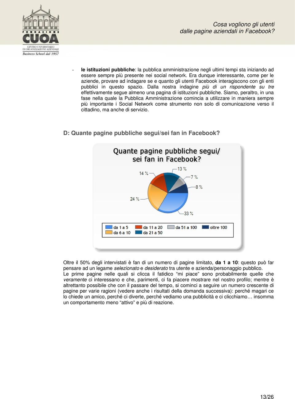 Dalla nostra indagine più di un rispondente su tre effettivamente segue almeno una pagina di istituzioni pubbliche.