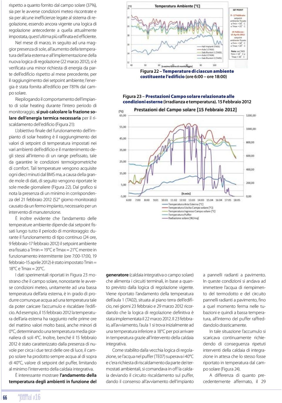 Nel mese di marzo, in seguito ad una maggior presenza di sole, all aumento della temperatura dell aria esterna e all implementazione della nuova logica di regolazione (22 marzo 2012), si è verificata