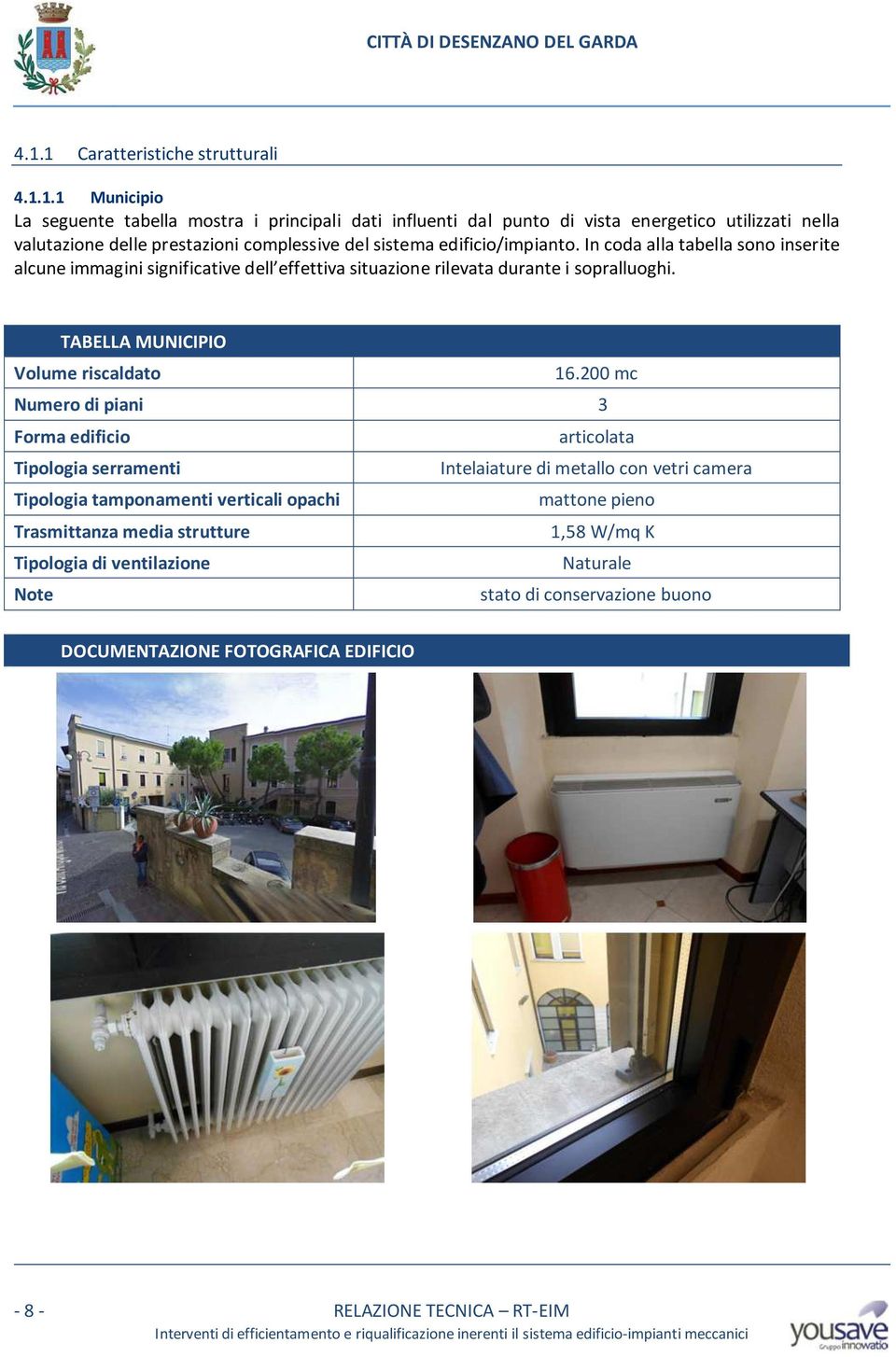 TABELLA MUNICIPIO Volume riscaldato 16.