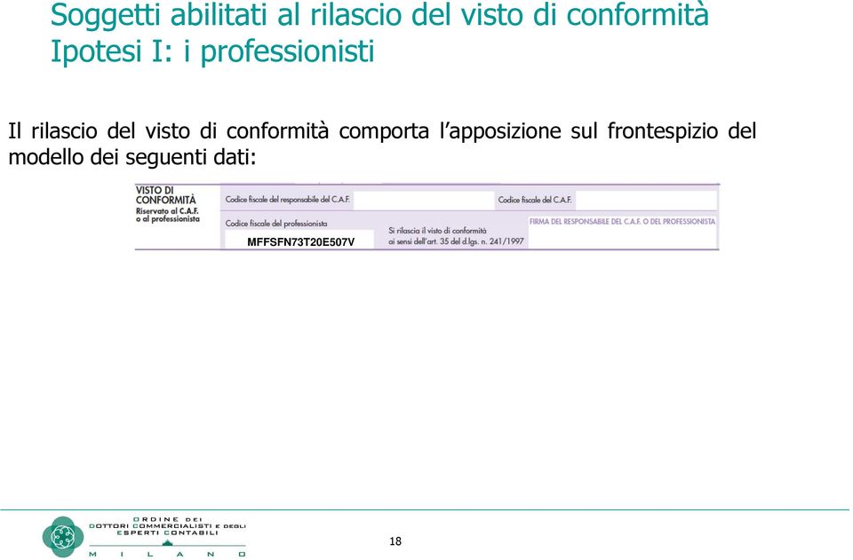 del visto di conformità comporta l apposizione sul