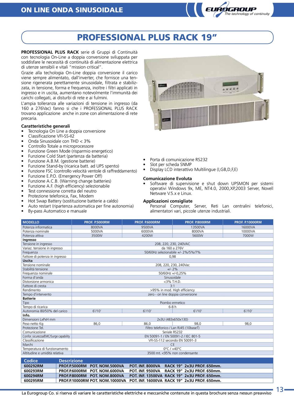 Grazie alla techologia On-Line doppia conversione il carico viene sempre alimentato, dall inverter, che fornisce una tensione rigenerata perettamente sinusoidale, filtrata e stabilizzata, in