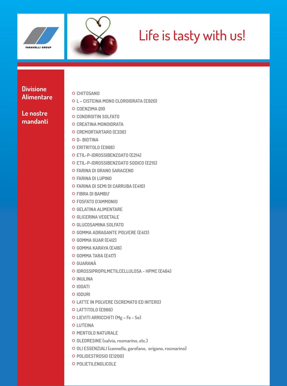 SOLFATO GOMMA ADRAGANTE POLVERE (E413) GOMMA GUAR (E412) GOMMA KARAYA (E416) GOMMA TARA (E417) GUARANÀ IDROSSIPROPILMETILCELLULOSA - HPMC (E464) INULINA IODATI IODURI LATTE IN POLVERE (SCREMATO