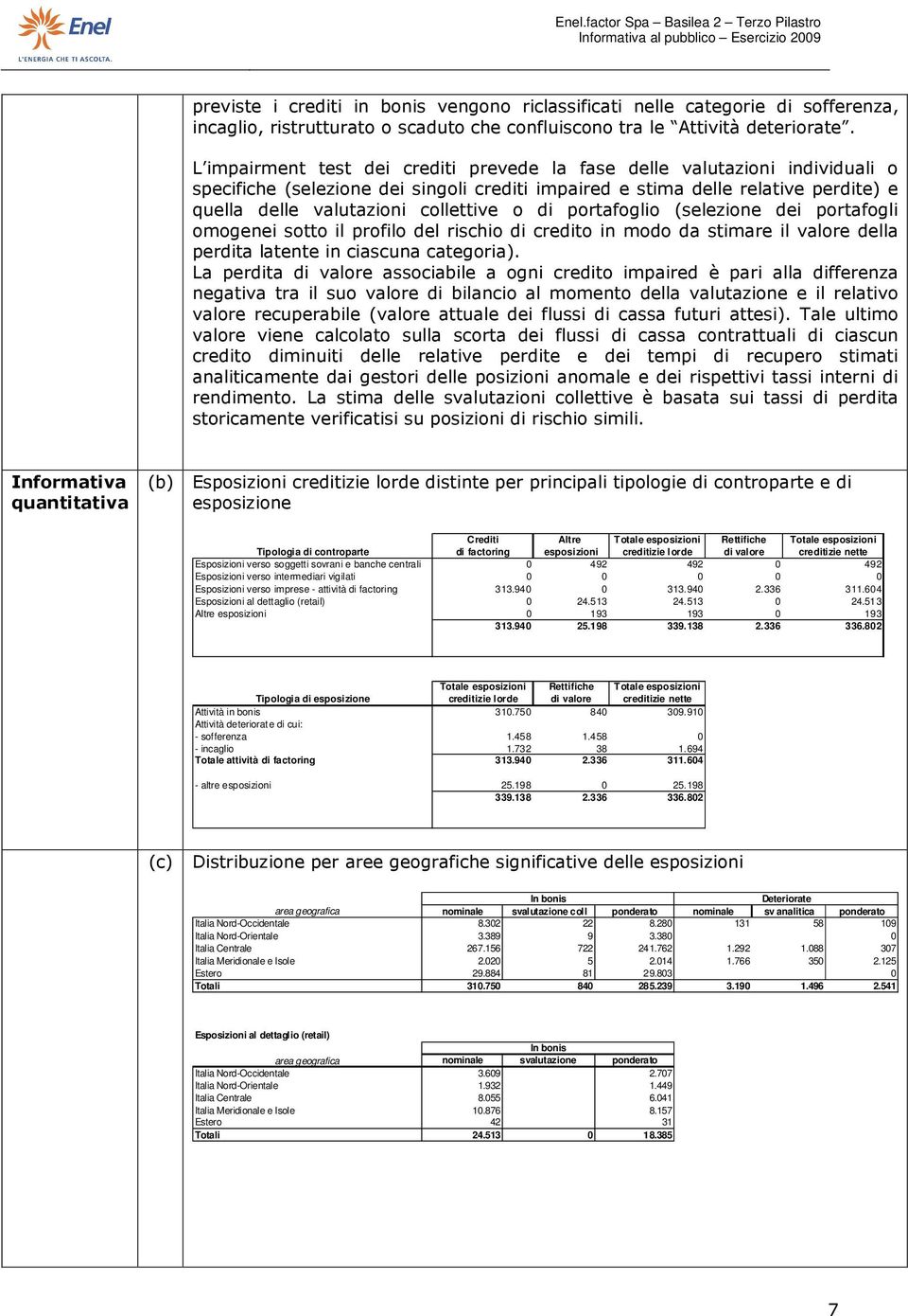 o di portafoglio (selezione dei portafogli omogenei sotto il profilo del rischio di credito in modo da stimare il valore della perdita latente in ciascuna categoria).