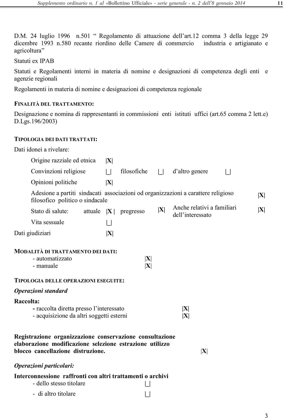 580 recante riordino delle Camere di commercio industria e artigianato e agricoltura Statuti ex IPAB Statuti e Regolamenti interni in materia di nomine e designazioni di competenza degli enti e