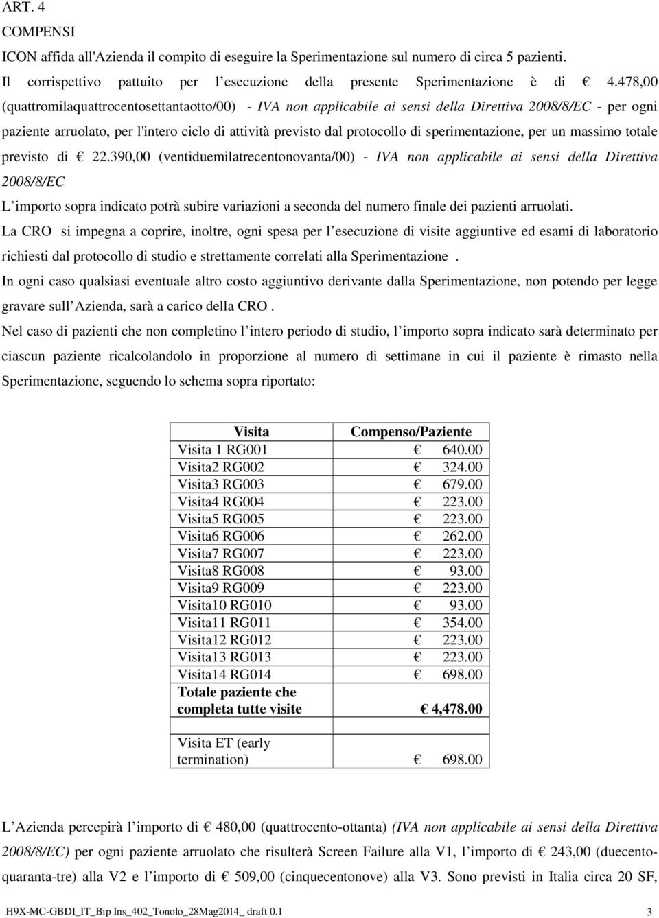 sperimentazione, per un massimo totale previsto di 22.