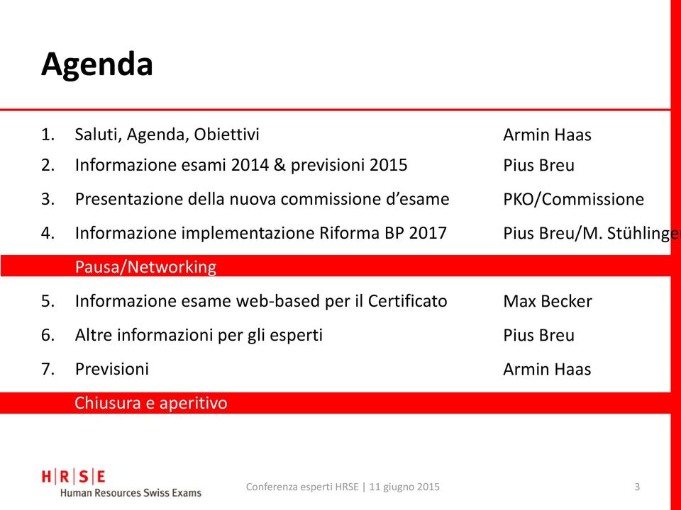 Informazione esame web-based per il Certificato 6. Altre informazioni per gli esperti 7.