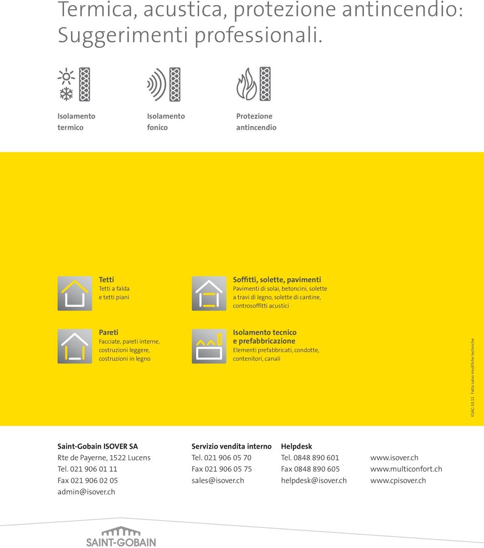 cantine, controsoffitti acustici Pareti Facciate, pareti interne, costruzioni leggere, costruzioni in legno Isolamento tecnico e prefabbricazione Elementi prefabbricati, condotte, contenitori,