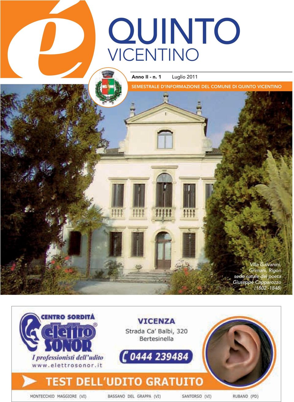COMUNE DI QUINTO VICENTINO Villa Galvanini,