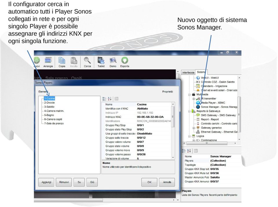 possibile assegnare gli indirizzi KNX per ogni