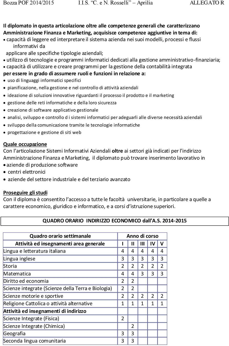 amministrativo-finanziaria; capacità di utilizzare e creare programmi per la gestione della contabilità integrata per essere in grado di assumere ruoli e funzioni in relazione a: uso di linguaggi