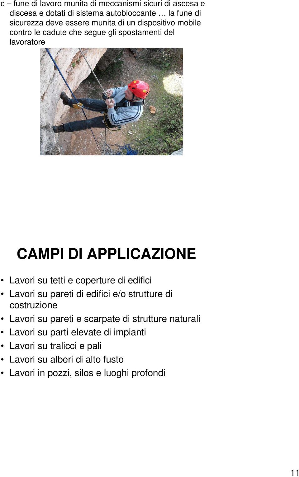 coperture di edifici Lavori su pareti di edifici e/o strutture di costruzione Lavori su pareti e scarpate di strutture naturali