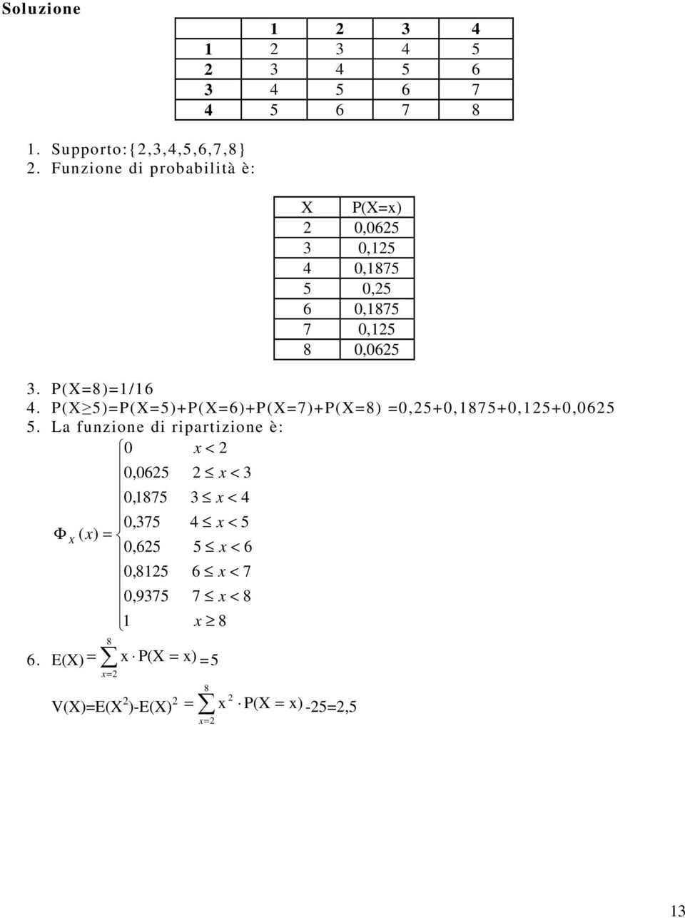 P(X 5)=P(X=5)+P(X=6)+P(X=7)+P(X=8) =0,5+0,1875+0,15+0,065 5.