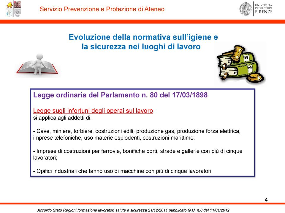 edili, produzione gas, produzione forza elettrica, imprese telefoniche, uso materie esplodenti, costruzioni marittime; - Imprese di