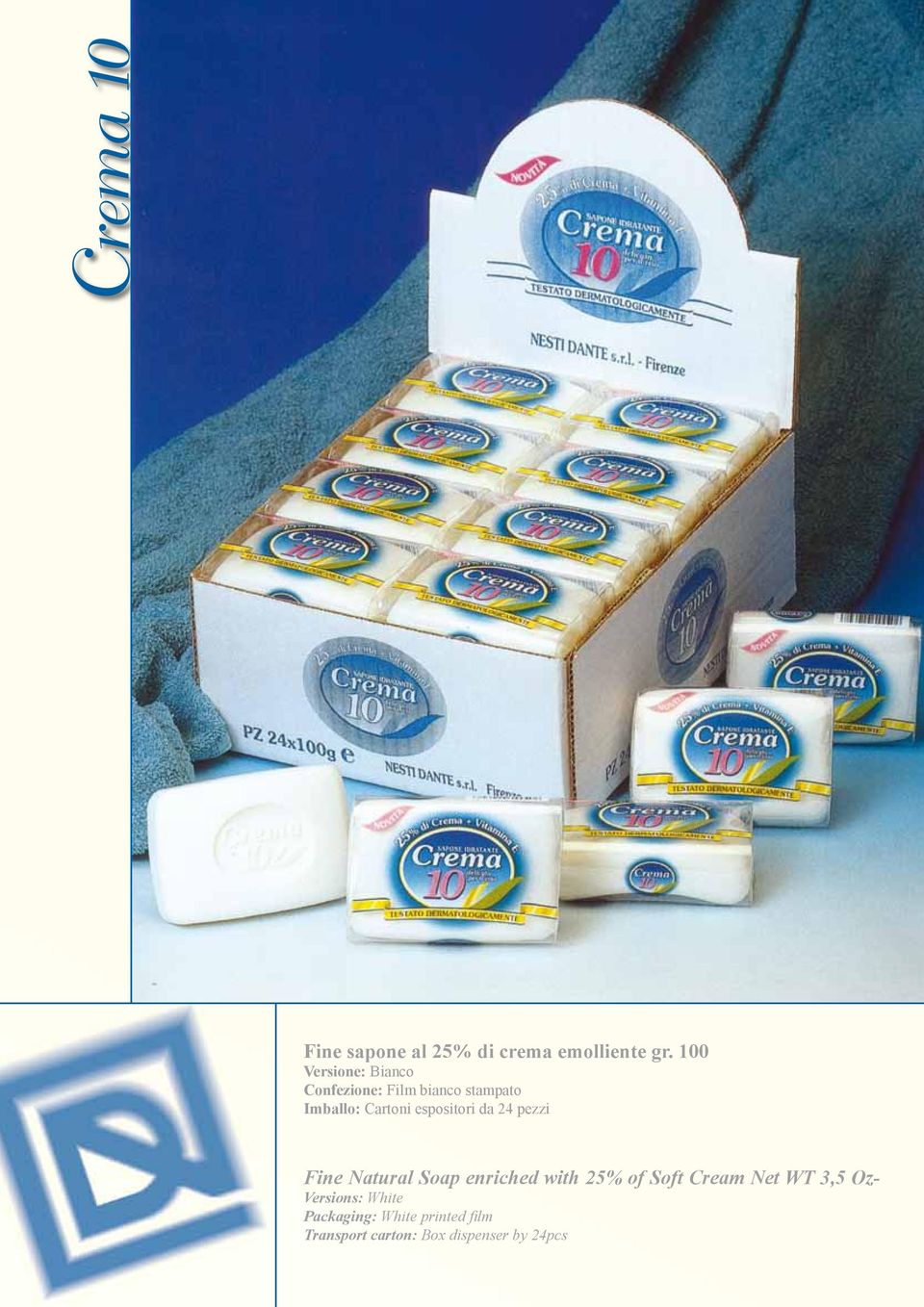 espositori da 24 pezzi Fine Natural Soap enriched with 25% of Soft Cream