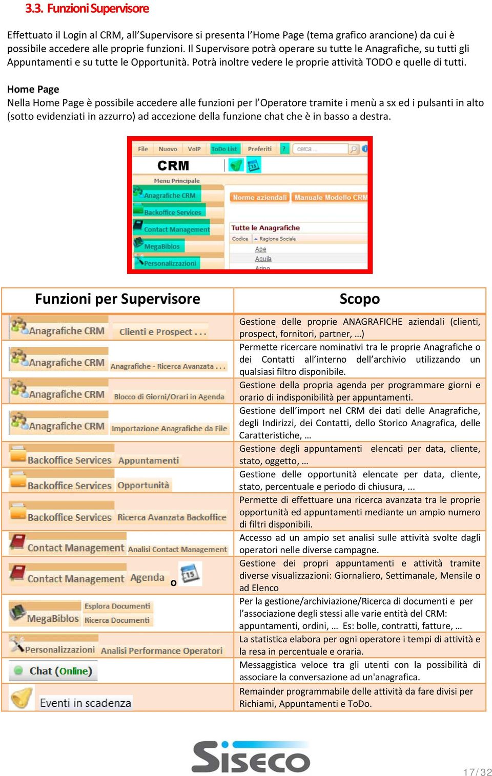 Home Page Nella Home Page è possibile accedere alle funzioni per l Operatore tramite i menù a sx ed i pulsanti in alto (sotto evidenziati in azzurro) ad accezione della funzione chat che è in basso a