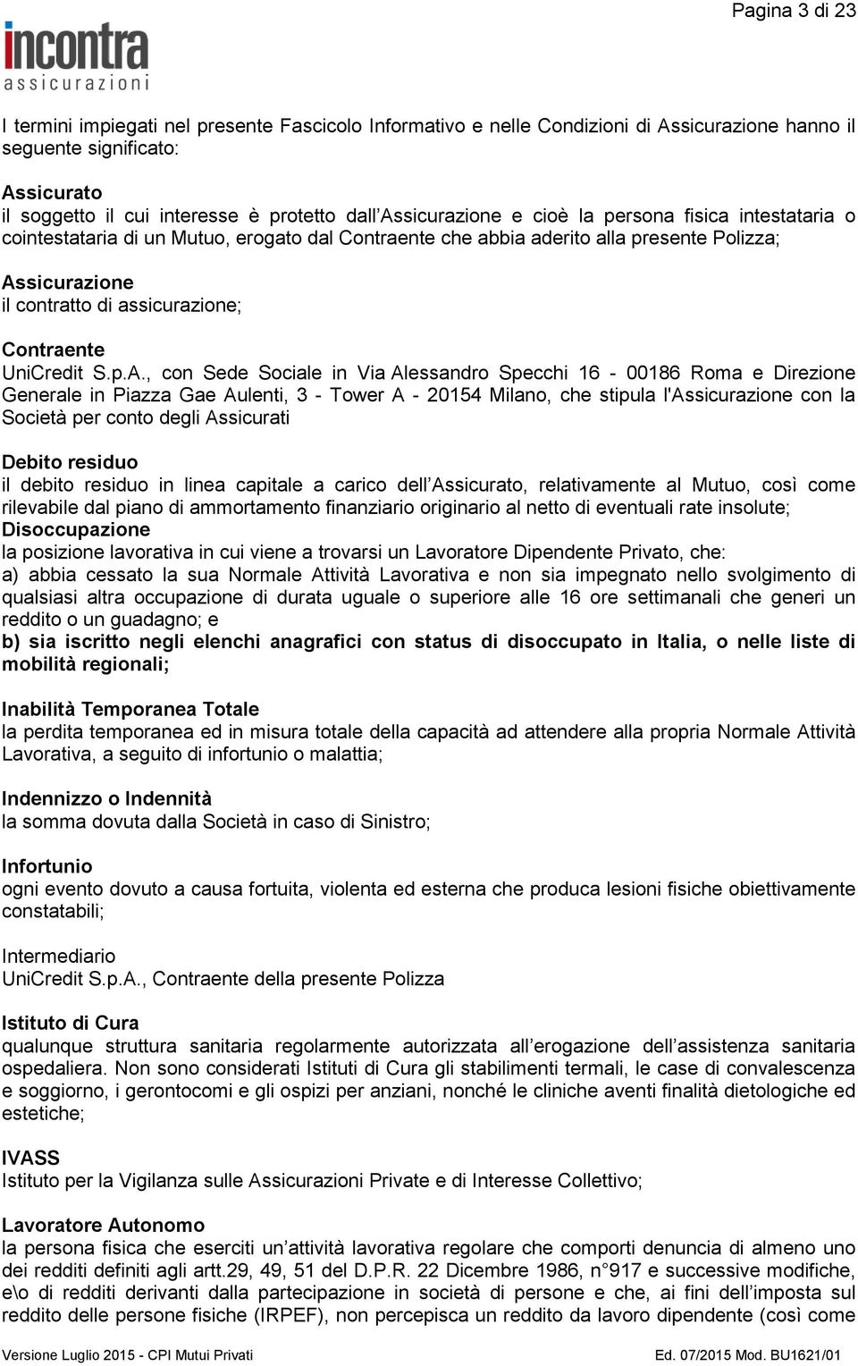 Contraente UniCredit S.p.A.