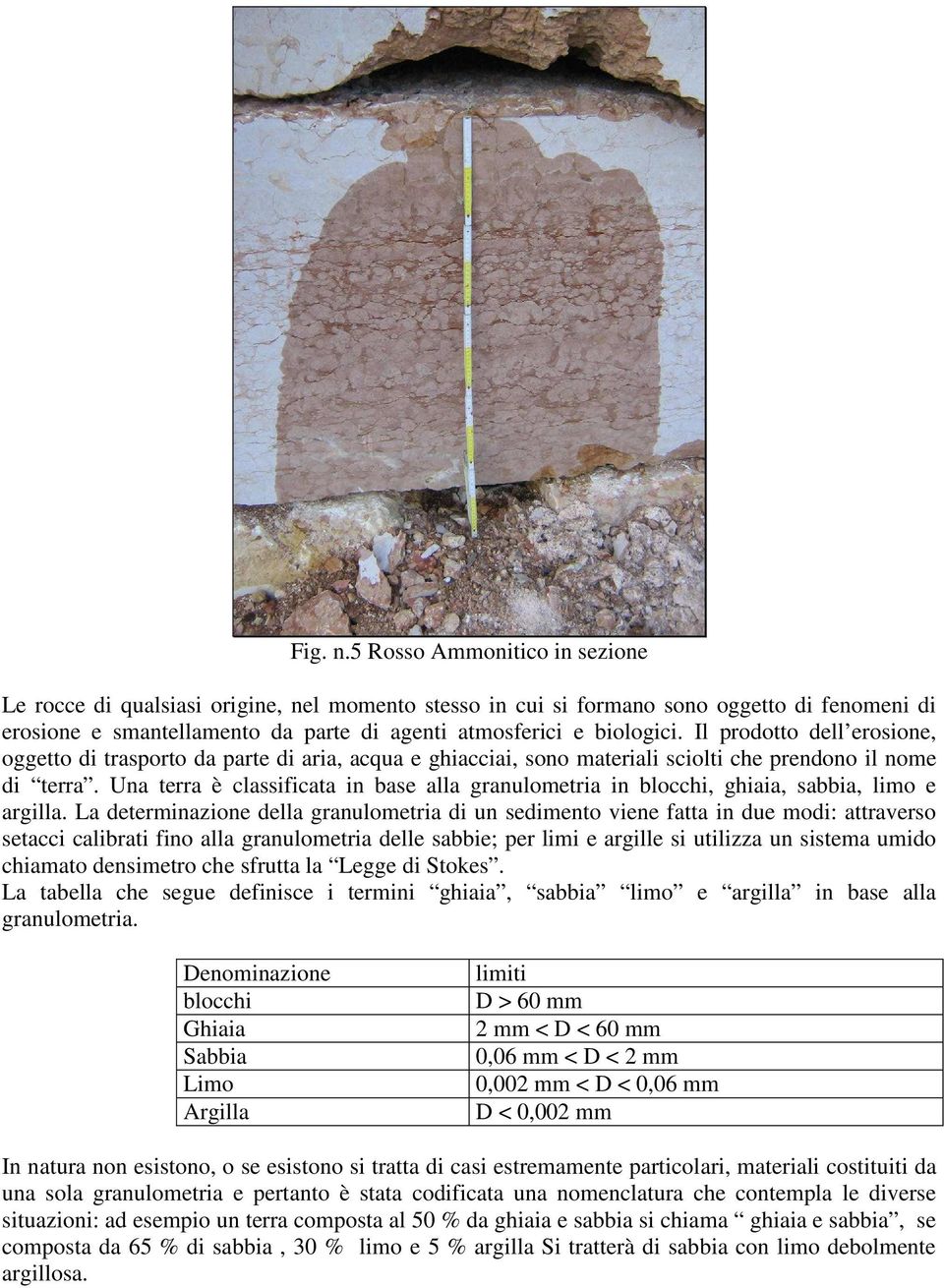 Il prodotto dell erosione, oggetto di trasporto da parte di aria, acqua e ghiacciai, sono materiali sciolti che prendono il nome di terra.