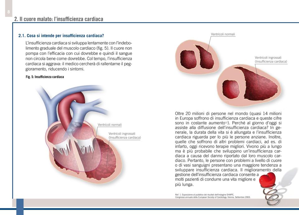 Col tempo, l insufficienza cardiaca si aggrava: il medico cercherà di rallentarne il peggioramento, riducendo i sintomi. Fig.