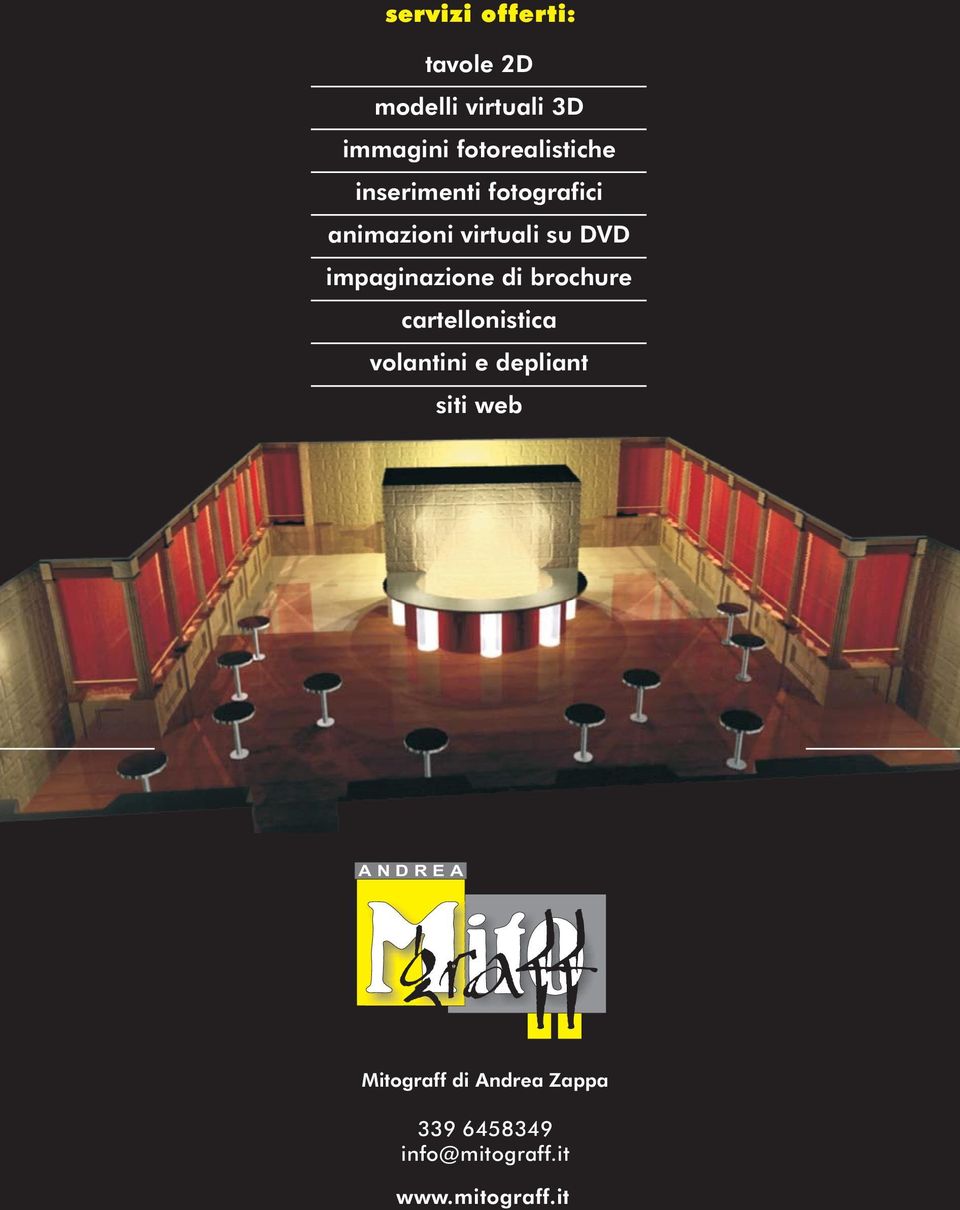 brochure cartellonistica volantini e depliant siti web ANDREA Mgraff