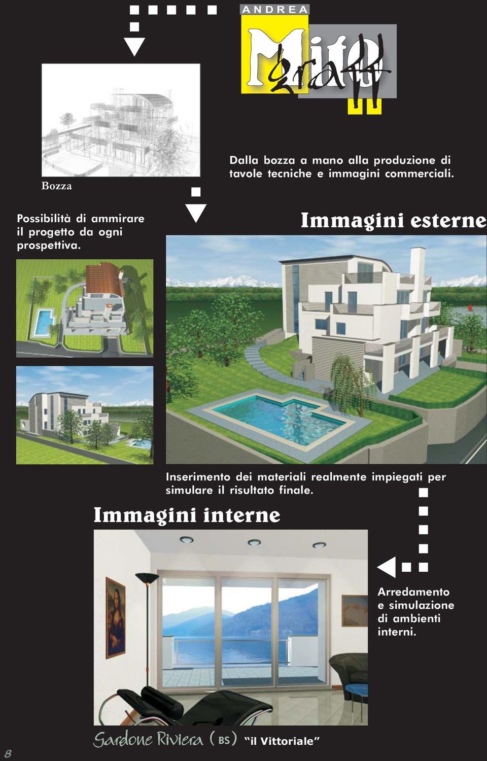 Immagini esterne Inserimento dei materiali realmente impiegati per simulare il risultato