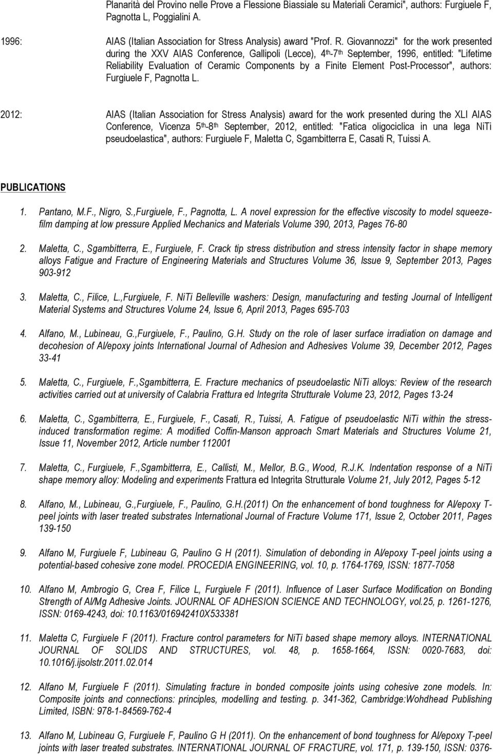 Post-Processor", authors: Furgiuele F, Pagnotta L.