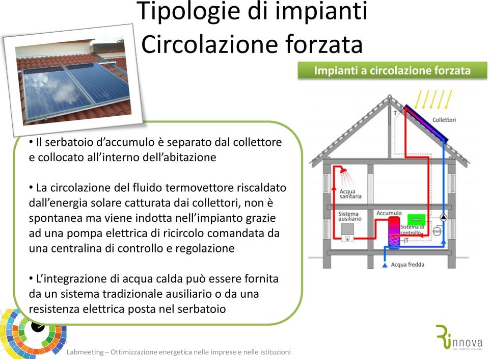 non è spontanea ma viene indotta nell impianto grazie ad una pompa elettrica di ricircolo comandata da una centralina di controllo e