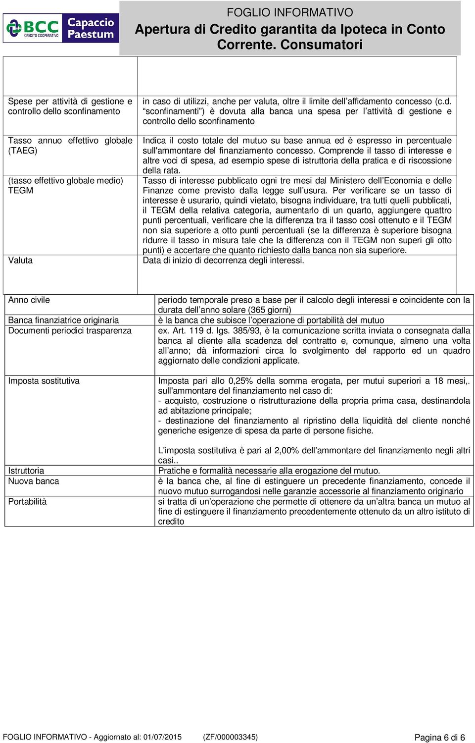 in percentuale sull'ammontare del finanziamento concesso. Comprende il tasso di interesse e altre voci di spesa, ad esempio spese di istruttoria della pratica e di riscossione della rata.