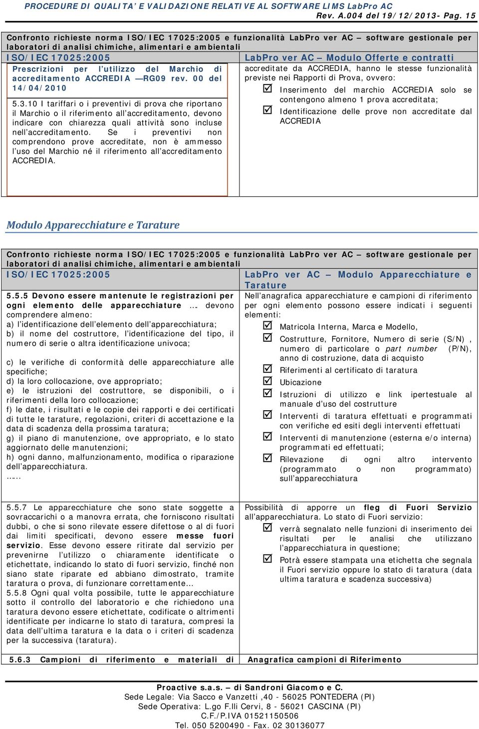 10 I tariffari o i preventivi di prova che riportano il Marchio o il riferimento all accreditamento, devono indicare con chiarezza quali attività sono incluse nell accreditamento.