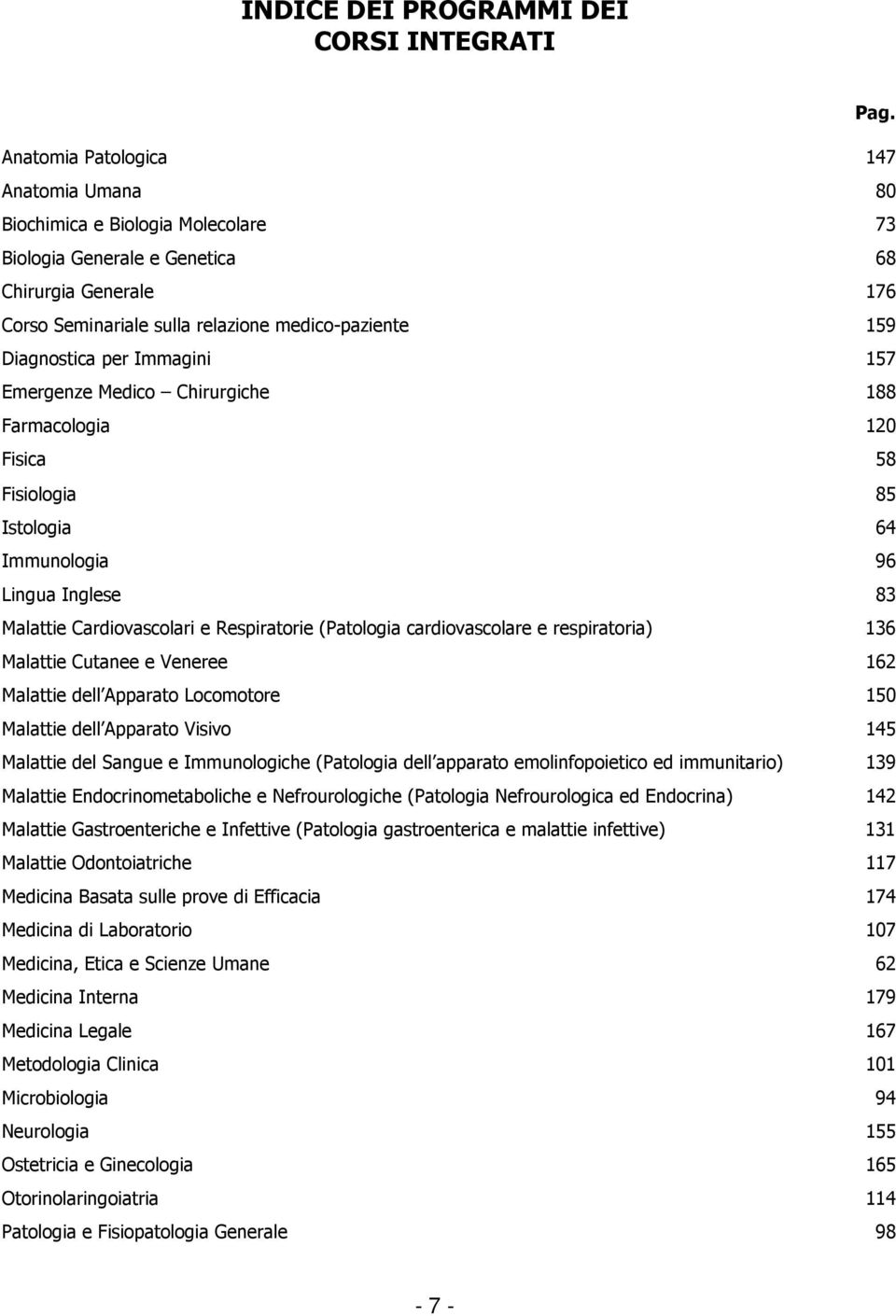 per Immagini 157 Emergenze Medico Chirurgiche 188 Farmacologia 120 Fisica 58 Fisiologia 85 Istologia 64 Immunologia 96 Lingua Inglese 83 Malattie Cardiovascolari e Respiratorie (Patologia