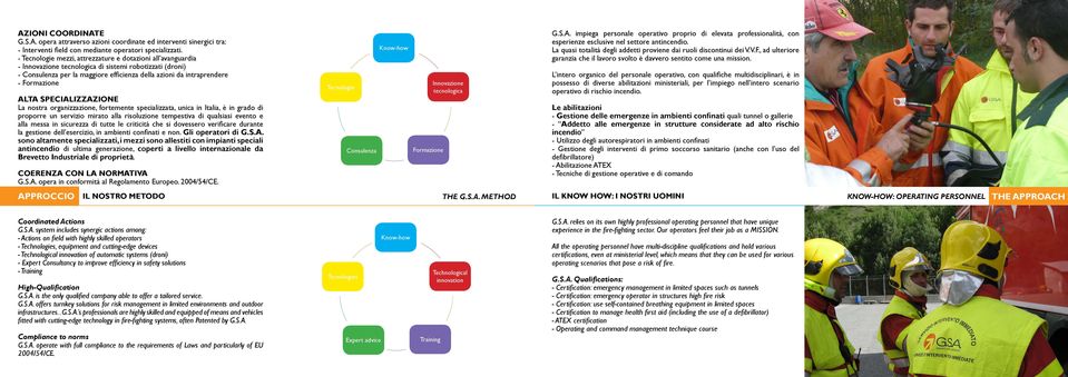 Formazione ALTA SPECIALIZZAZIONE La nostra organizzazione, fortemente specializzata, unica in Italia, è in grado di proporre un servizio mirato alla risoluzione tempestiva di qualsiasi evento e alla