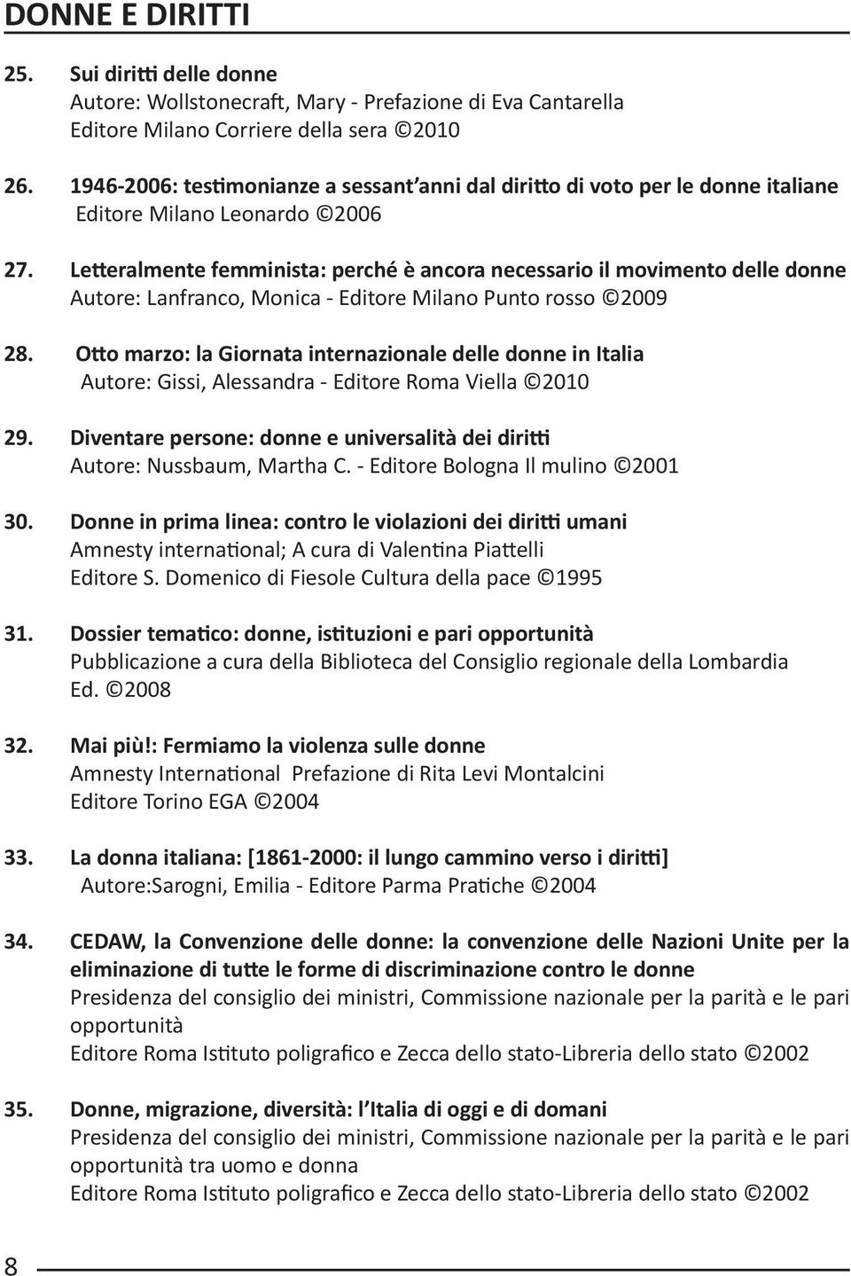 Letteralmente femminista: perché è ancora necessario il movimento delle donne Autore: Lanfranco, Monica - Editore Milano Punto rosso 2009 28.